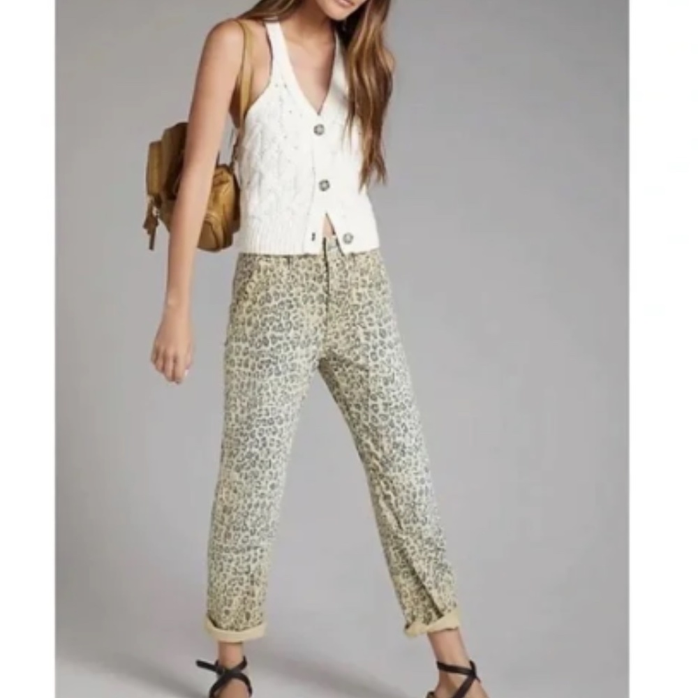 Pilcro Anthropologie Jeans Womens 30 The Wanderer Leopard High Rise Stra…